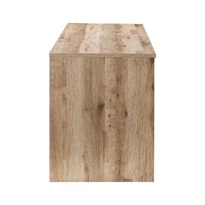 Rustic Oak 59" TV Stand with Sliding Barn Doors and Storage Cabinets