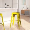 Merrick Lane Metal Stool with Powder Coated Finish and Integrated Floor Glides - 3 of 4