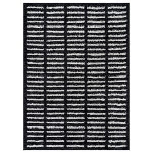 World Rug Gallery Bohemian Stripe Lines Shag Rug – White – Easy to Clean, Medium Pile – Perfect for Living Room, Bedroom, or Entryway - 1 of 4