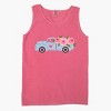 Simply Sage Market Spring Retro Truck With Flowers Garment Dyed Tank - 3 of 4