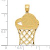 Black Bow Jewelry 14k Yellow Gold Large Diamond Cut Basketball Hoop & Ball Pendant - 4 of 4