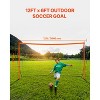 VEVOR Portable Soccer Goal, 12x6 ft Adults Kids Backyard Soccer Net, Large Practice Soccer Net, Steel Fiberglass Structure Training Goal Set, Orange - 3 of 4