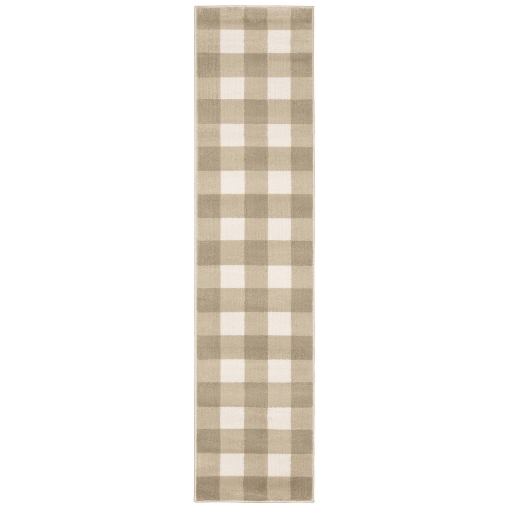  Runner Gabriella Gingham Check Rug Beige/Ivory