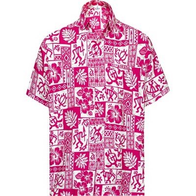 LA LEELA Men's Beach Hawaiian Short Sleeve Overshirt for Men