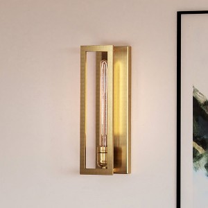 Urban Ambiance Luxury Transitional  Wall Sconce,  15''H x 5''W,  Brushed Brass Finish, ULB2171 - 1 of 4