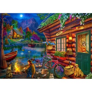 Brain Tree - Camping 1000 Pieces Jigsaw Puzzle - Random Cut - 27.5"lx19.5"w - 1 of 1