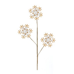 Wood Snowflake Spray – 29"H Christmas Decorative Stems, Rustic Plywood Holiday Accents (Set of 6) by Melrose - 1 of 3