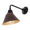 9.63" 1-Light Croydon Farmhouse Industrial LED Gooseneck Arm Outdoor Sconce - JONATHAN Y - 4 of 4