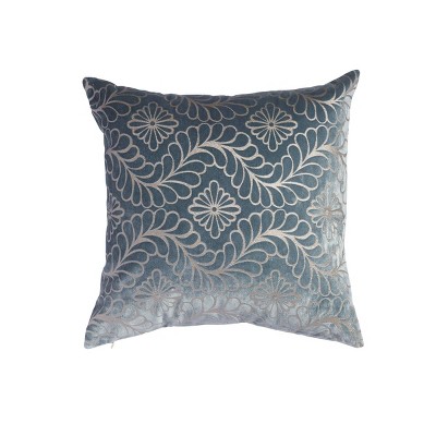 18"x18" Flowers Square Throw Pillow Teal - Sure Fit