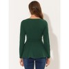 Allegra K Women's Ruffle Elegant Long Sleeve Self Tie Peplum Waist Work Blouse Shirt - 3 of 4