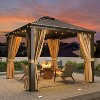 Erommy 10' X 10' Hardtop Gazebo,Outdoor Gazebo with Aluminum Frame,Galvanized Steel Double Roof - 3 of 4