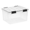 IRIS 44qt Plastic Storage Bins with Sealed Lids Clear Gasket Box Airtight Containers 4pk - 2 of 4