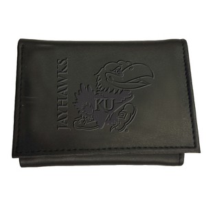 Evergreen NCAA Kansas Jayhawks Black Leather Trifold Wallet Officially Licensed with Gift Box - 1 of 1