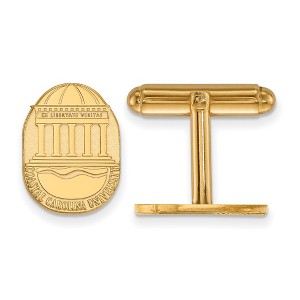Black Bow Jewelry 14k Yellow Gold Plated Sterling Silver Coastal Carolina Chanticleers NCAA Cuff Links - 1 of 3