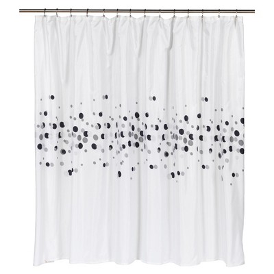 Carnation Home Extra Wide Dots Fabric Shower Curtain