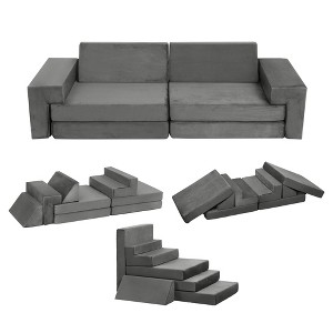 8-Piece Modular Kids Play Couch, Child Sectional Fort Building Sofa for Boys and Girls, Modular High Density Foam Convertible Couch Sofa Indoor - 1 of 4
