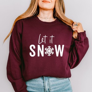 Simply Sage Market Let It Snow Sweatshirt - 2XL - Maroon - 1 of 4