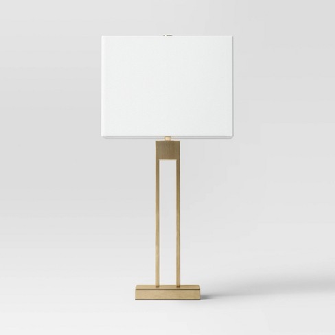 Window Pane Table Lamp With Usb Brass - Threshold™ : Target