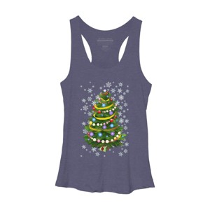 Women's Design By Humans Christmas Tree and Snowflakes By IvaW Racerback Tank Top - 1 of 3