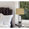 Cal Lighting Vallda 100W 3 Way Table lamp with 2W LED Night Light with Metal/Glass Body and Cement Base and fine Burlap Drum Shade - 4 of 4