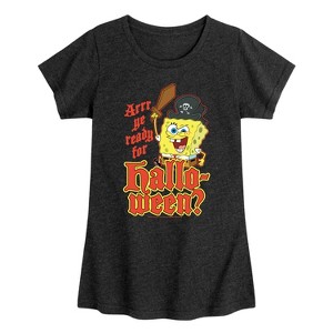 Girls' - SpongeBob SquarePants - Arrr Ye Ready For Halloween Fitted Short Sleeve Graphic T-Shirt - 1 of 4