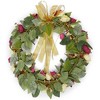 Okuna Outpost Rose Wreath with Ribbon for Front Door, Spring Valentine Décor, 13.3 in - 3 of 4