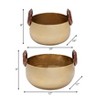 Decorative Metal Bowl with Handles for Coffee Table Decor - Centerpiece Table Decorations and Home Decor Accents - Set of 2, 9", 8", Gold & Metallic - 4 of 4