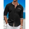 Men's Long Sleeve Dress Shirt Plaid Collar Casual Button Down Shirts - 2 of 4