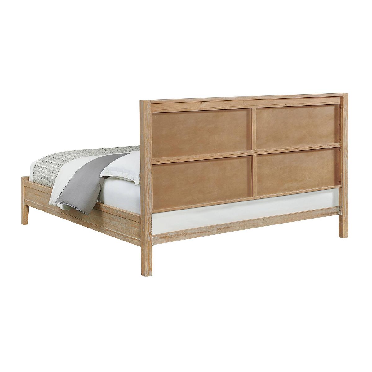 4pc Arden Wood Bedroom Set with 2 Drawer Nightstand with Open Shelf Light Driftwood - Alaterre Furniture - thumbnail 6