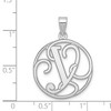 Black Bow Jewelry Rhodium Plated Sterling Silver Fancy Script Initial A-Z Pendant, 20mm - 4 of 4