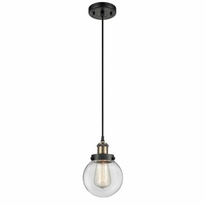Beacon - 1 Light Cord Hung Mini Pendant In Modern Style-9 Inches Tall and 6 Inches Wide