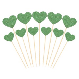 Unique Bargains Wedding Engagement Birthday Decoration Heart Shape Cupcake Toppers Picks 50 Pcs - 1 of 4