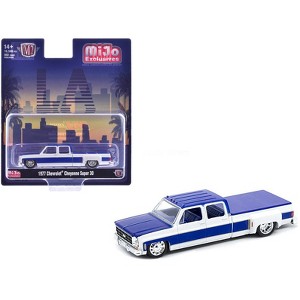 1977 Chevrolet Cheyenne Super 30 Pickup Truck White and Blue "LA" Limited Edition 1/64 Diecast Model Car by M2 Machines - 1 of 3