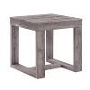 1pc Contemporary End Table Rustic Brown Gray Tan Finish Living Room Wooden Furniture - 2 of 4