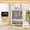 Pet Wardrobe Closet, Stackable Storage Cabinet, Clothes Cabinet with Doors, Wheels and Hanging Rods for Home Living Room - 4 of 4