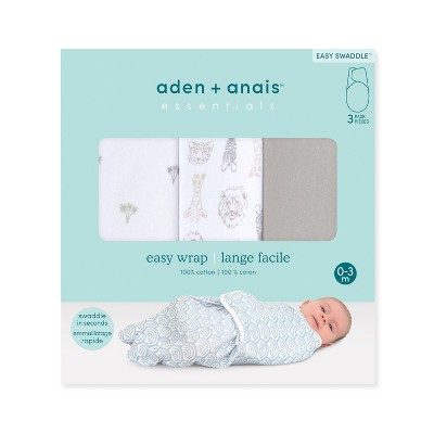 Safari Print Cotton Swaddle Wraps for Newborns, 3-Pack