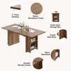 Rustic Wooden 63 Inch Farmhouse Dining Table with 4 Storage Shelves and Large Tabletop for 6 for Dining Room, Living Room, Kitchen - 2 of 4