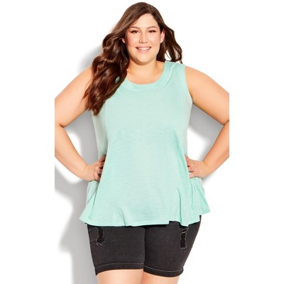 Avenue  Women's Plus Size Fit N Flare Tank - Chambray Blue - 26w