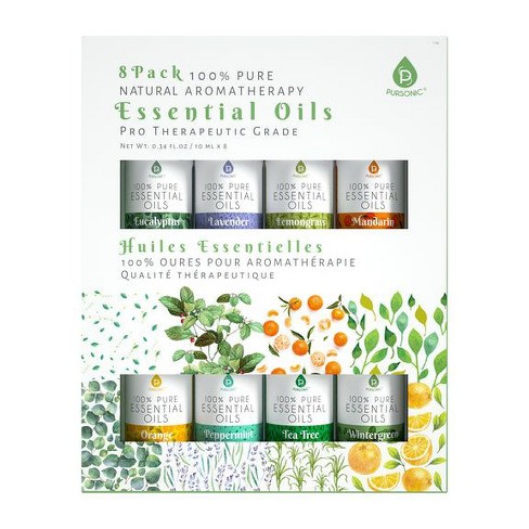 Pursonic 8 pack of 100% Pure Essential Aromatherapy Oils - image 1 of 4