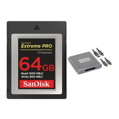 SanDisk 64GB Extreme PRO Type B CFexpress Card with CFexpress Type B Reader
