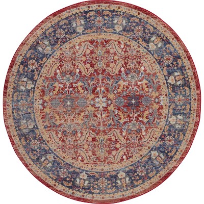 Global Vintage GLB02 Red Area Rug Persian Vintage Floral By Nourison