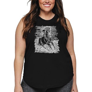 LA Pop Art Women's Word Art Tank Top - POPULAR HORSE BREEDS - 1 of 4