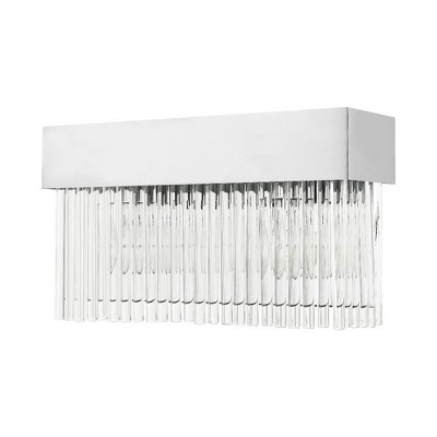 Norwich 2-Light Polished Chrome Vanity Sconce with Crystal Rods