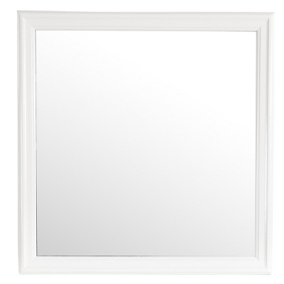 GlasFlength Decorative Wall Mirrors Charming Mirror Soft Mirror Vintage Mirror Delicate Mirror Rectangular Mirror for Bathroom, White, 38"*1"*38"