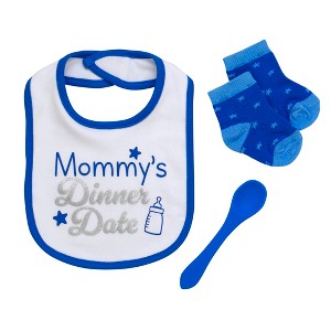 BWA by Baby Starters 3 Piece Bib, Spoon and Socks Set - 1 of 2