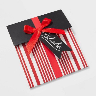 Striped Present Pull Up Gift Card Holder Red/White - Wondershop™