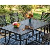 7pc Patio Dining Set with Rectangle Table with 1.57" Umbrella Hole & Steel Arm Chairs - Black - Captiva Designs - 2 of 4