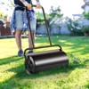 VEVOR Lawn Roller, 13 Gallon Sand/Water Filled Yard Roller, Steel Sod Roller with Easy-turn Plug and U-Shaped Ergonomic Handle , Black - 2 of 4