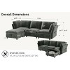 106" Modular Sectional Couch with L-Shape Left Chaise, Modern Boneless Couches for Living Room, Corduroy Fabric Loveseat Sofa, No Assembly Required - 2 of 4