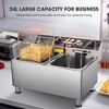 WeChef Commercial Countertop Electric Deep Fryer 3600W 24L Dual Tank with Basket Stainless Steel for Restaurant Use - 3 of 4